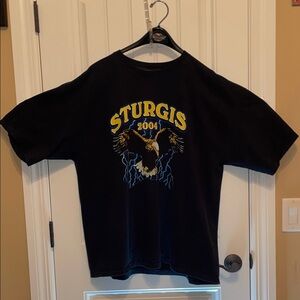 XXL Black Sturgis 2004 short-S T-Shirt  Eagle Graphic front, STURGIS Rally back